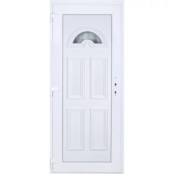 Műanyag bejárati ajtó 90x210 balos Miami 1 üveges 5 kamrás fehér