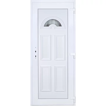 Műanyag bejárati ajtó 90x210 jobbos Miami 1 üveges 5 kamrás fehér