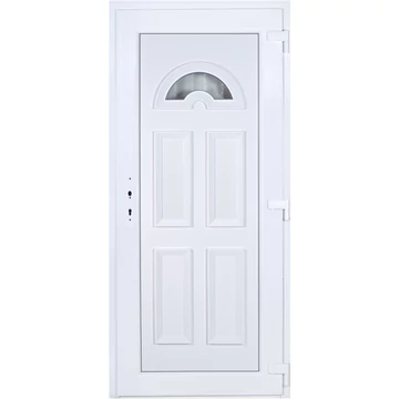 Műanyag bejárati ajtó 100x210 jobbos Miami 1 üveges 5 kamrás fehér