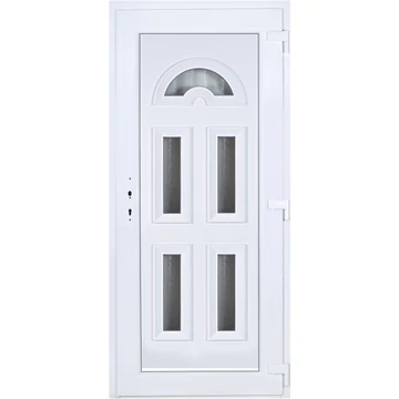 Műanyag bejárati ajtó 100x210 jobbos Miami 5 üveges 5 kamrás fehér