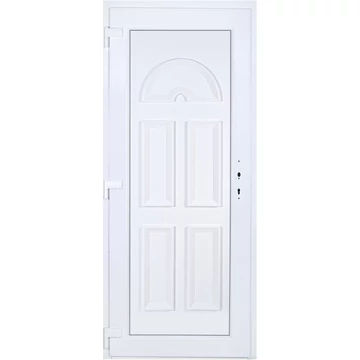 Műanyag bejárati ajtó 90x210 balos Miami tömör 5 kamrás fehér