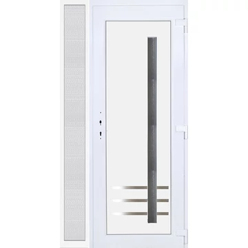 Műanyag bejárati ajtó 120x210 jobbos Daytona 1 üveges 5 kamrás fehér