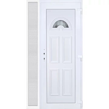 Műanyag bejárati ajtó 120x210 jobbos Miami 1 üveges oldalvilágítóval 5 kamrás fehér