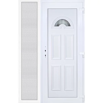 Műanyag bejárati ajtó 140x210 jobbos Miami 1 üveges oldalvilágítóval 5 kamrás fehér