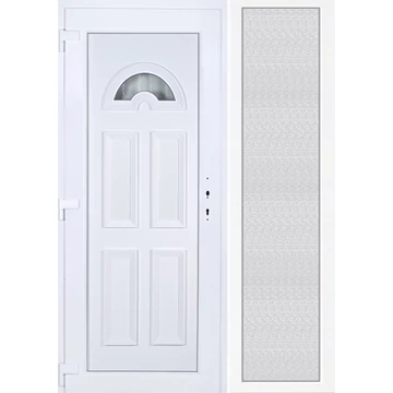 Műanyag bejárati ajtó 150x210 balos Miami 1 üveges oldalvilágítóval 5 kamrás fehér