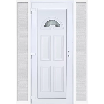 Műanyag bejárati ajtó 160x210 balos Miami 1 üveges oldalvilágítóval 5 kamrás fehér