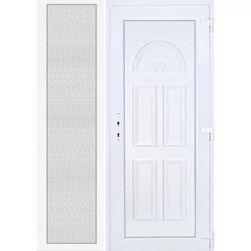 Műanyag bejárati ajtó 150x210 jobbos Miami tömör oldalvilágítóval 5 kamrás fehér