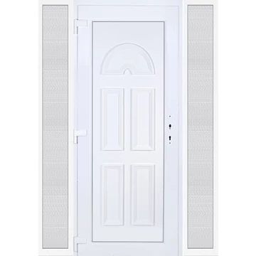 Műanyag bejárati ajtó 160x210 balos Miami tömör oldalvilágítóval 5 kamrás fehér