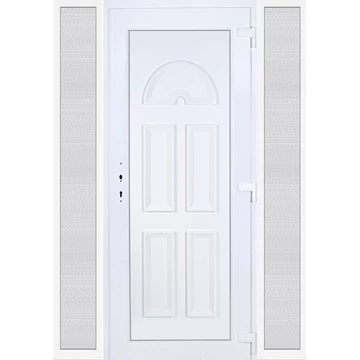 Műanyag bejárati ajtó 160x210 jobbos Miami tömör oldalvilágítóval 5 kamrás fehér