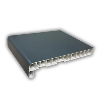 Quarzgrau fóliázott műanyag párkány 210 cm hosszú 40 cm mély vizorral együtt kamrás szerkezetű csak belső használatra ren 02.11.71.000046-116700/7039.05-116700