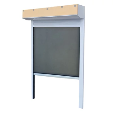 Külső vakolható tokos szunyoghálós műanyag redőny 60x120 ablakhoz, balos, fehér színben, kézi gurtnis működtetéssel 