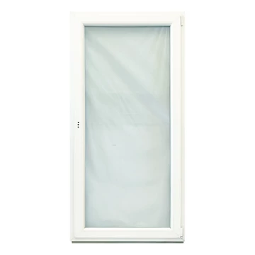 Exzellent 100x210 bukó-nyíló jobbos műanyag erkélyajtó fehér 6 légkamrás 3 rétegű üvegezéssel