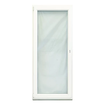 Exzellent 90x210 bukó-nyíló balos műanyag erkélyajtó fehér 6 légkamrás 2 rétegű üvegezéssel