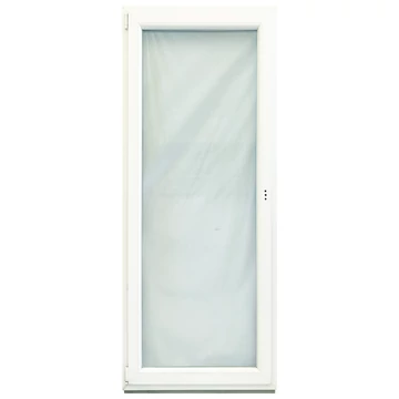 Exzellent 90x240 bukó-nyíló balos műanyag erkélyajtó fehér 6 légkamrás 2 rétegű üvegezéssel