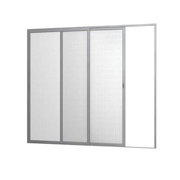 Toló szunyogháló ajtó 2 szárnyú, 180x210 redőnyös erkélyajtóhoz, fehér színű aluminium kerettel, szürke hálóval