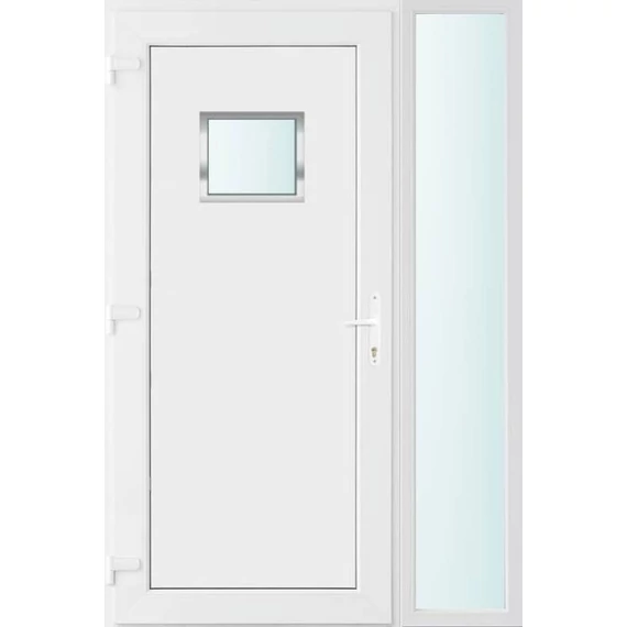 Műanyag bejárati ajtó 130x210 balos Washington 1 üveges 2 rétegű üveggel és hőszigetelt panellel 5 kamrás fehér