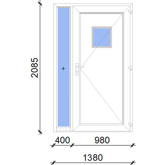 Műanyag bejárati ajtó 140x210 jobbos Washington 1 üveges 2 rétegű üveggel, 5 kamrás fehér