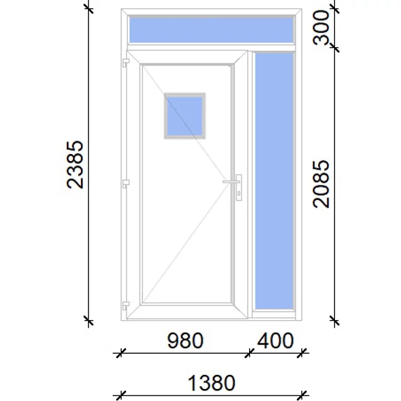 Műanyag bejárati ajtó 140x240 balos Washington 1 üveges 2 rétegű üveggel, 5 kamrás fehér