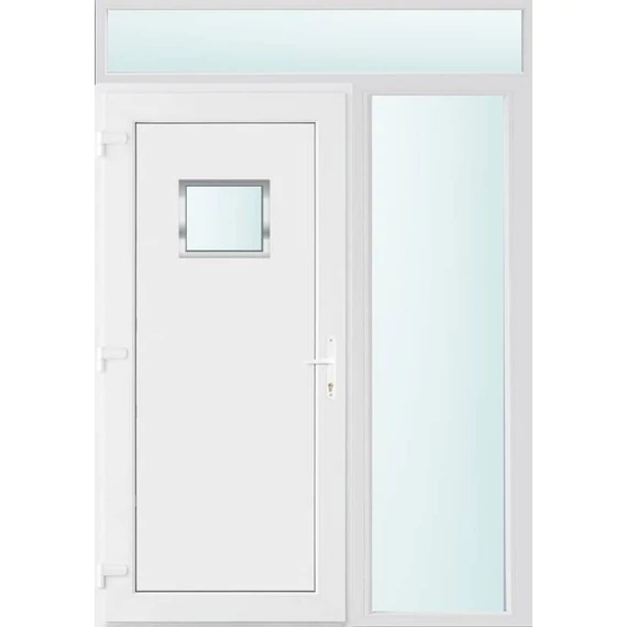Műanyag bejárati ajtó 150x240 balos Washington 1 üveges 2 rétegű üveggel és hőszigetelt panellel 5 kamrás fehér