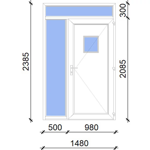 Műanyag bejárati ajtó 150x240 jobbos Washington 1 üveges 2 rétegű üveggel, 5 kamrás fehér