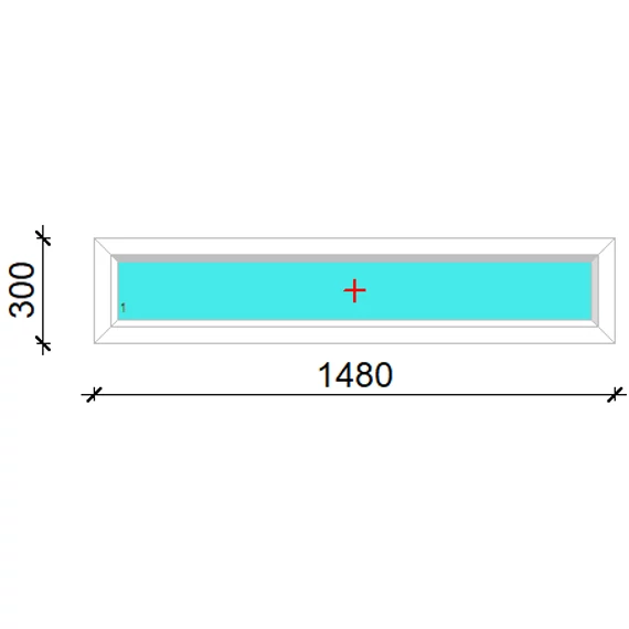 Felülvilágító 150x30 fix üvegezéssel fehér színben 2 rétegű GRÍZ üveggel