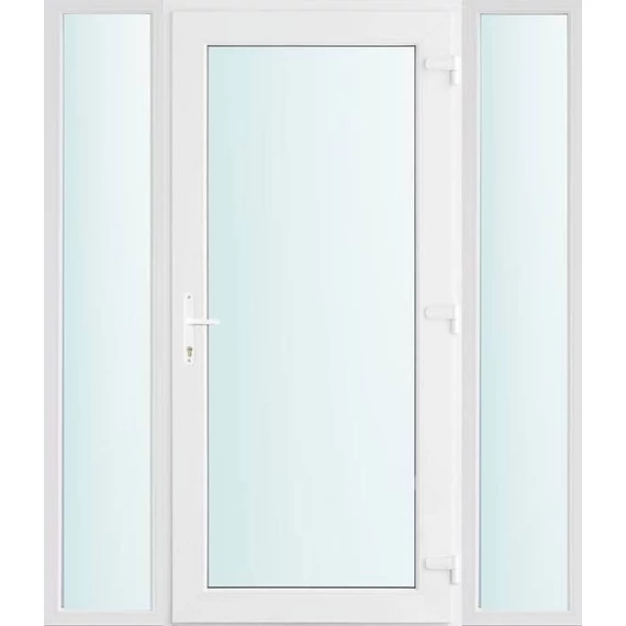 Műanyag bejárati ajtó 160x210 jobbos Baltimore üveges 2 rétegű üveggel és hőszigetelt panellel 5 kamrás fehér