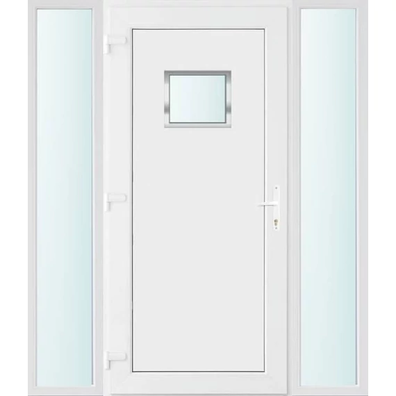Műanyag bejárati ajtó 160x210 balos Washington 1 üveges 2 rétegű üveggel és hőszigetelt panellel 5 kamrás fehér