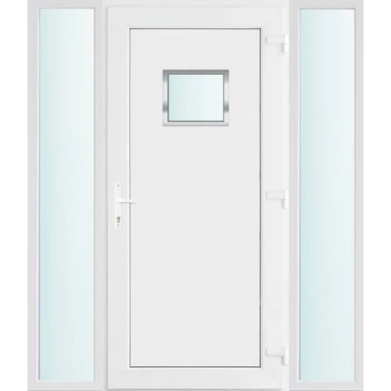 Műanyag bejárati ajtó 160x210 jobbos Washington 1 üveges 2 rétegű üveggel és hőszigetelt panellel 5 kamrás fehér