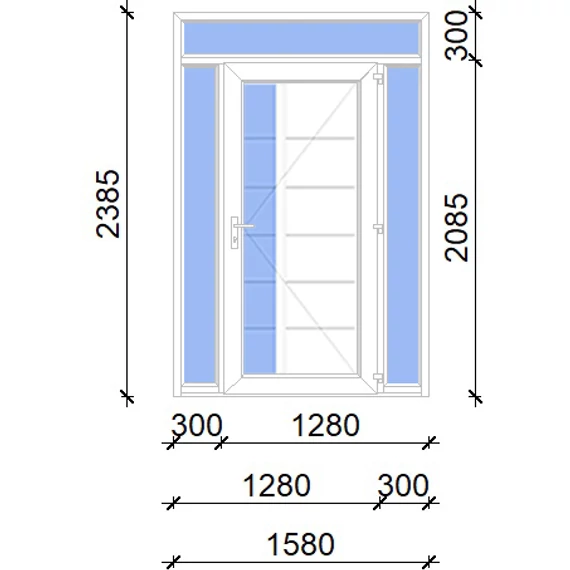 Műanyag bejárati ajtó 160x240 jobbos Indiana 1 üveges 2 rétegű üveggel, 5 kamrás fehér