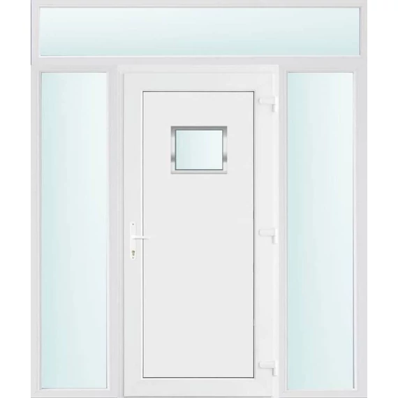 Műanyag bejárati ajtó 180x240 jobbos Washington 1 üveges 2 rétegű üveggel és hőszigetelt panellel 5 kamrás fehér