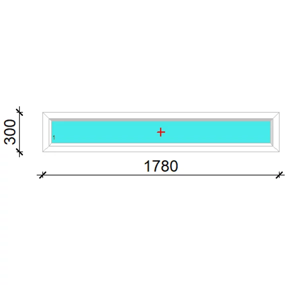 Felülvilágító 180x30 fix üvegezéssel fehér színben 3 rétegű savmart üveggel