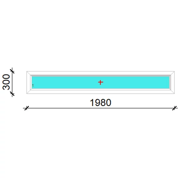 Felülvilágító 200x30 fix üvegezéssel fehér színben 2 rétegű GRÍZ üveggel