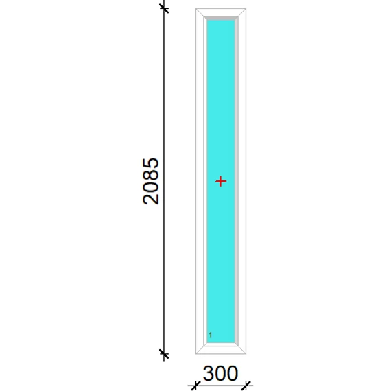 Oldalvilágító 30x210 fix üvegezéssel fehér színben 2 rétegű savmart üveggel