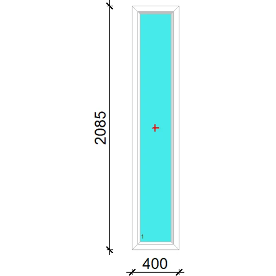 Oldalvilágító 40x210 fix üvegezéssel fehér színben 2 rétegű savmart üveggel
