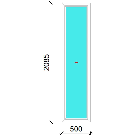 Oldalvilágító 50x210 fix üvegezéssel fehér színben 2 rétegű átlátszó üveggel