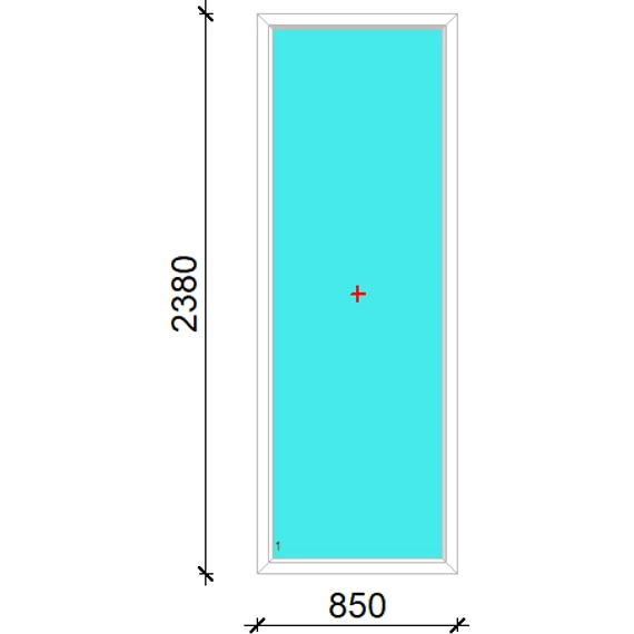Műanyag oldalvilágító 90x240 Salamander 3 rétegű üveggel fix üvegezésű fehér 5 kamrás