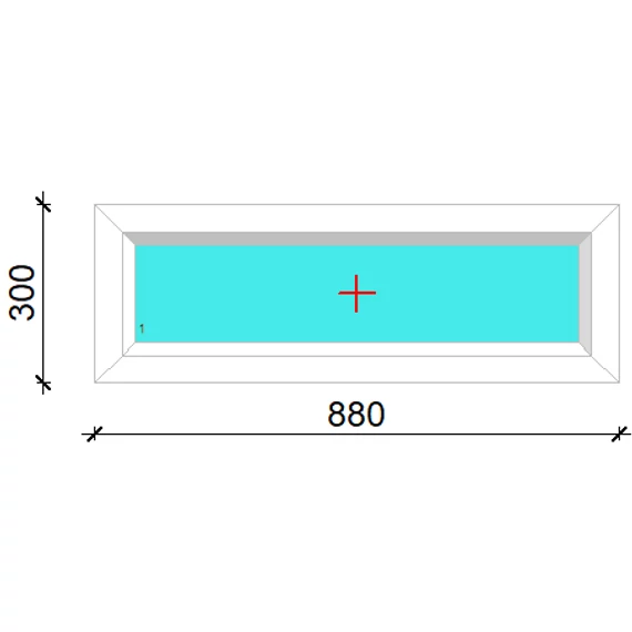 Műanyag felülvilágító 90x30 Salamander 3 rétegű üveggel fix üvegezésű fehér 5 kamrás