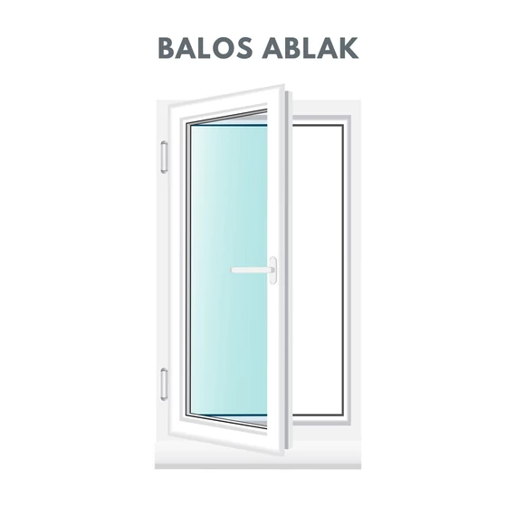 Műanyag ablak 60x90 Salamander 3 rétegű üveggel bukó nyíló balos fehér 5 kamrás