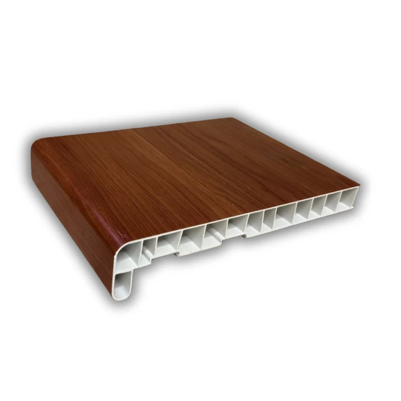 Cherry amaretto fóliázott műanyag párkány 270 cm hosszú 40 cm mély vizorral együtt kamrás szerkezetű csak belső használatra ren F436-3043/436-3043