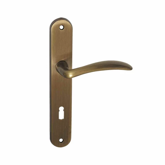 Giulia súrolt bronz pz cilinderhelyes, 92 mm kilincs-kulcsközép távolságú, mantova silden bejárati ajtó kilincs-kilincs JOBBOS *6000107102-J-K*