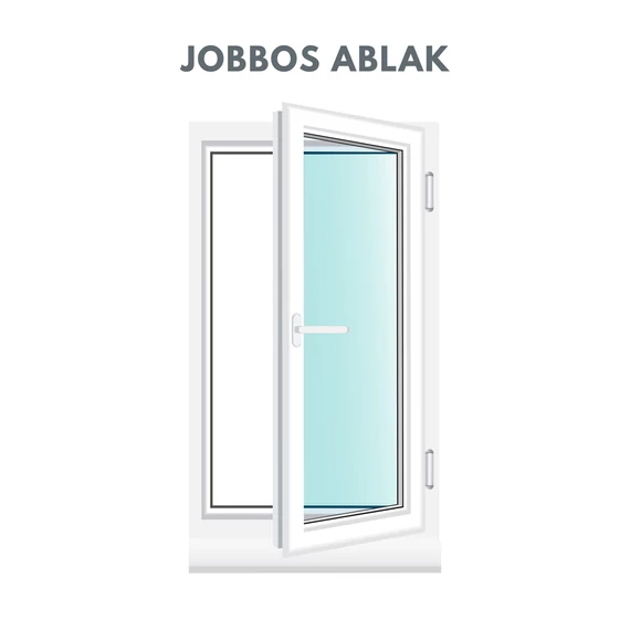 Műanyag ablak 120x150 Salamander 3 rétegű üveggel bukó nyíló jobbos fehér 5 kamrás