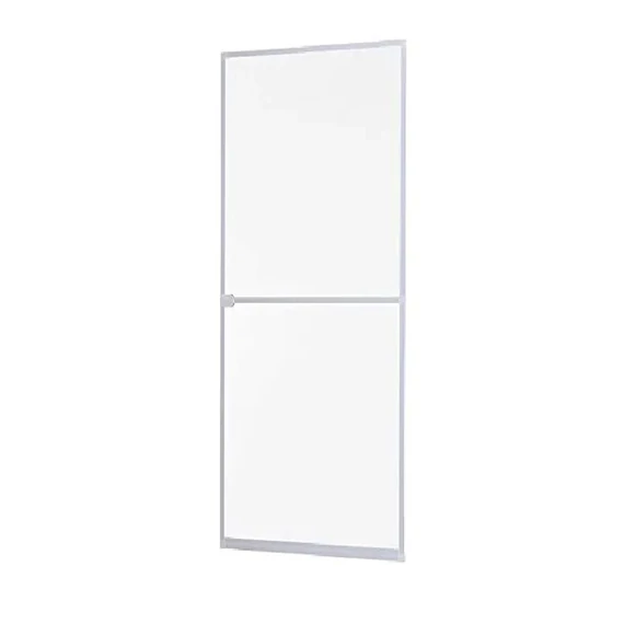 Keretes nyíló szunyogháló ajtó, 90x240 redőnyös erkélyajtóhoz,kintről jobbos fehér színű aluminium kerettel, szürke hálóval