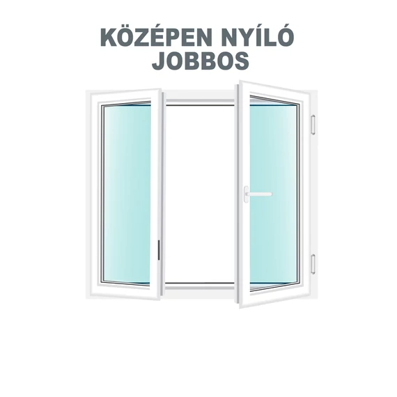 Műanyag erkélyajtó 150x210 Salamander 2 rétegű üveggel középen nyíló bukó nyíló jobbos fehér 5 kamrás