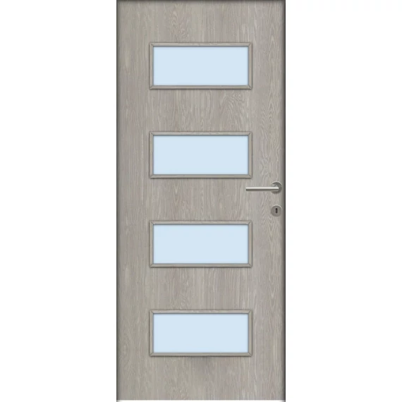 Beltéri ajtólap Missouri dekorfóliás 75x210 SAVMART ÜVEGGEL balos sziklásfenyő színben 