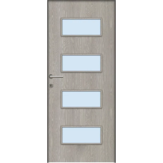 Beltéri ajtólap Missouri dekorfóliás 75x210 SAVMART ÜVEGGEL jobbos sziklásfenyő színben 