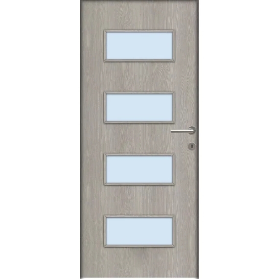 Beltéri ajtólap Missouri dekorfóliás 90x210 SAVMART ÜVEGGEL balos sziklásfenyő színben 