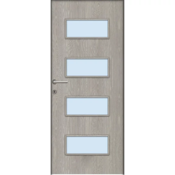 Beltéri ajtólap Missouri dekorfóliás 90x210 SAVMART ÜVEGGEL jobbos sziklásfenyő színben 