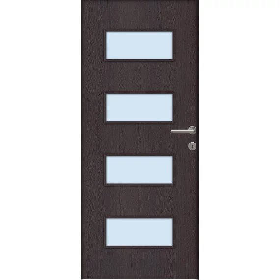 Beltéri ajtólap Missouri dekorfóliás 75x210 SAVMART ÜVEGGEL balos Wenge színben 