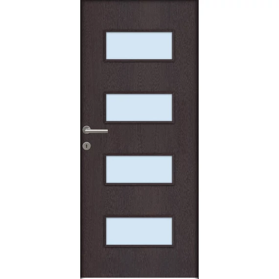 Beltéri ajtólap Missouri dekorfóliás 90x210 SAVMART ÜVEGGEL jobbos Wenge színben 