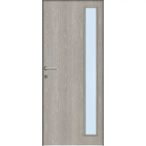 Beltéri ajtólap Montreal dekorfóliás 90x210 SAVMART ÜVEGGEL jobbos sziklásfenyő színben 